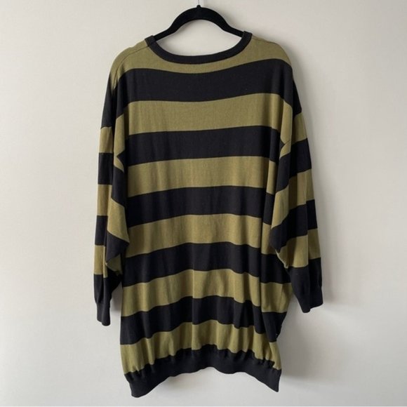 Free People Surfin On Your Stripes Green Black Knit Sweater XS - Picture 7 of 7